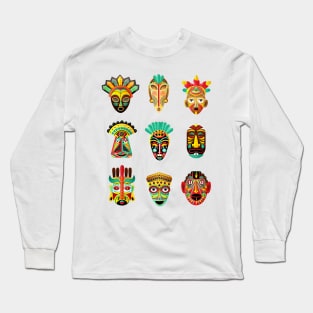 African Mexican mask collection Long Sleeve T-Shirt